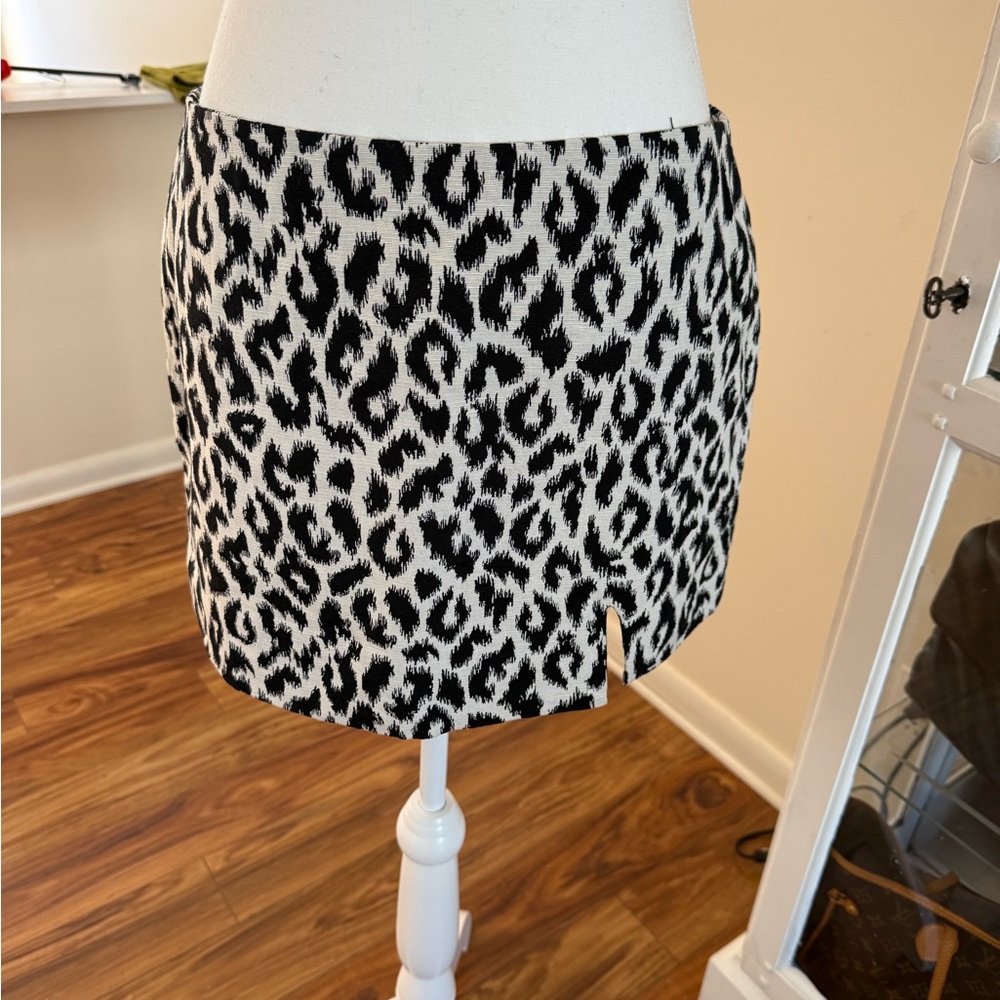Leopard Print Mini Skirt